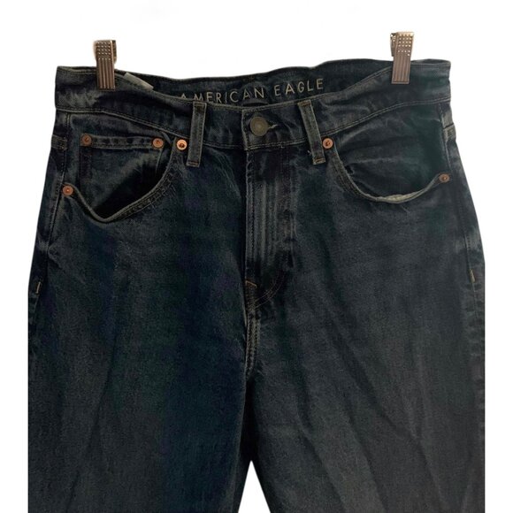 AMERICAN EAGLE Dark Wash Blue EasyFlex, Loose Straight Leg Men's Jean 29 x 32 - Picture 6 of 9
